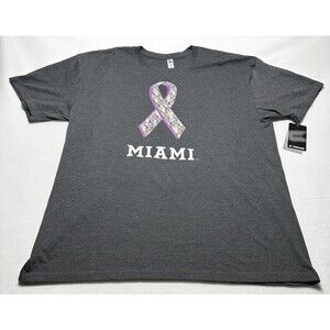 Miami University Grey Pink Ribbon Short Sleeve XL T-Shirt Ohio Colosseum NWT New